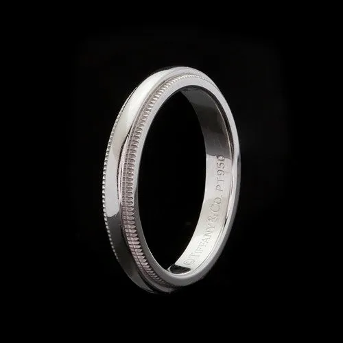 Tiffany & Co. 3mm Milgrain Platinum Band