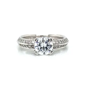 Verragio Knife Edge Pave Engagement Ring in Platinum