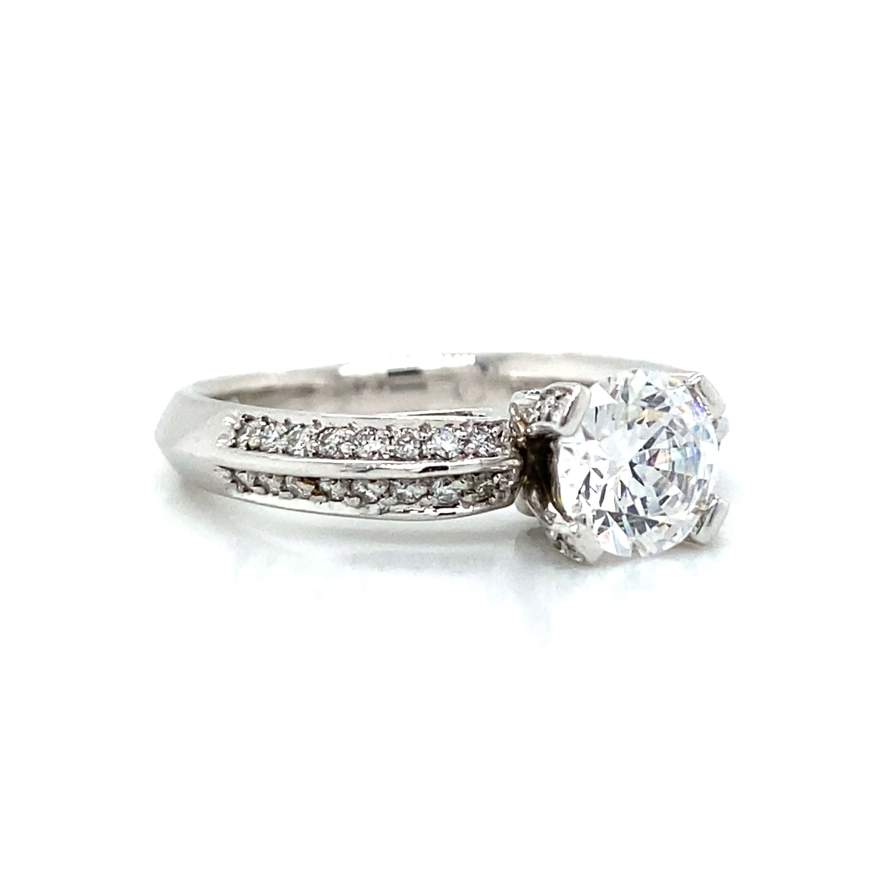 Verragio Knife Edge Pave Engagement Ring in Platinum