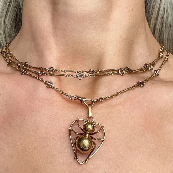 Vintage Ant Heart Pendant