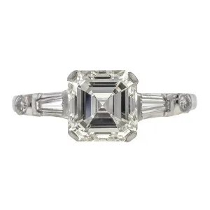 Vintage Asscher Cut Engagement Ring, 2.06ct.