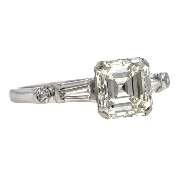 Vintage Asscher Cut Engagement Ring, 2.06ct.