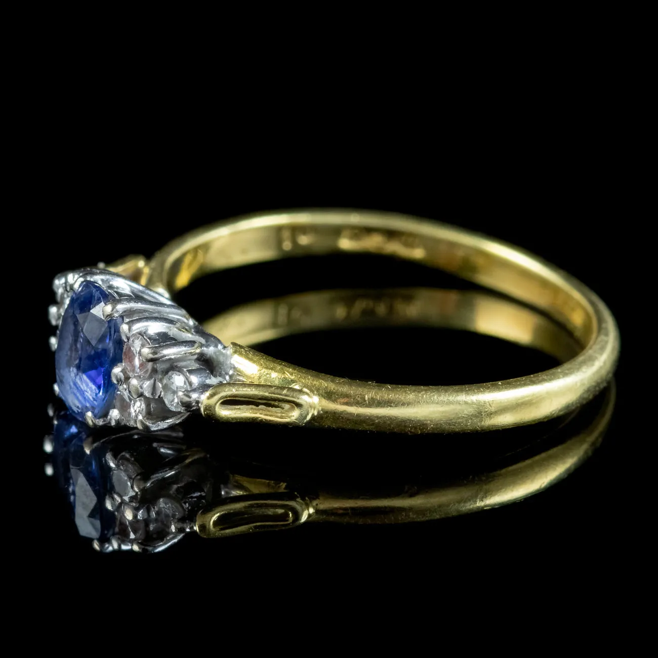 Vintage Sapphire Diamond Ring 0.40ct Sapphire Dated 1985