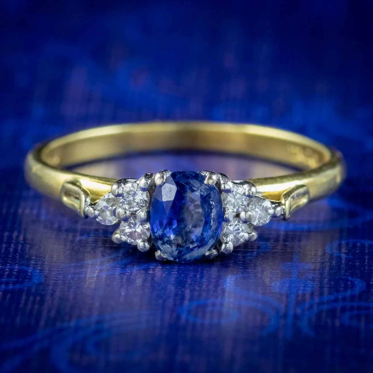 Vintage Sapphire Diamond Ring 0.40ct Sapphire Dated 1985