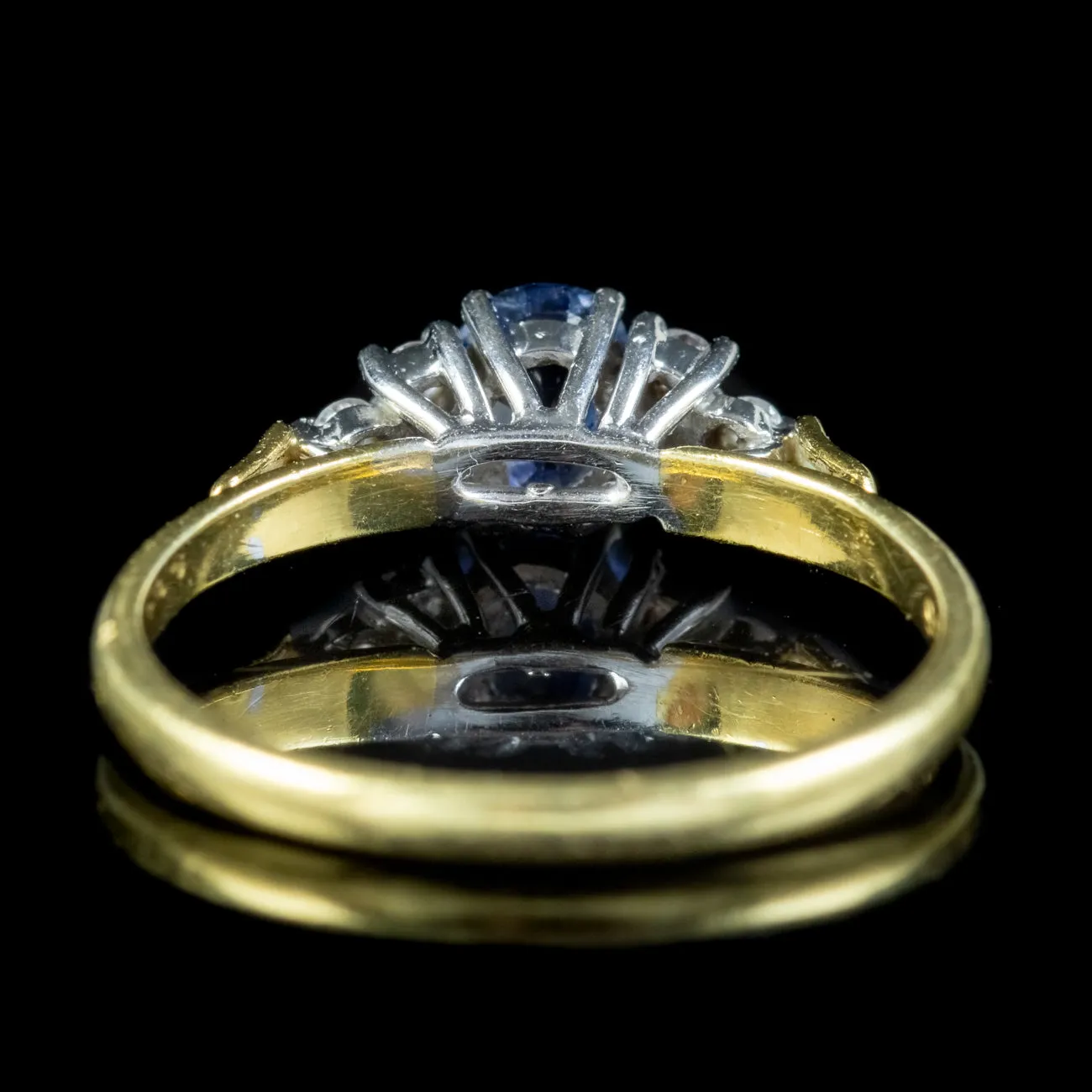 Vintage Sapphire Diamond Ring 0.40ct Sapphire Dated 1985