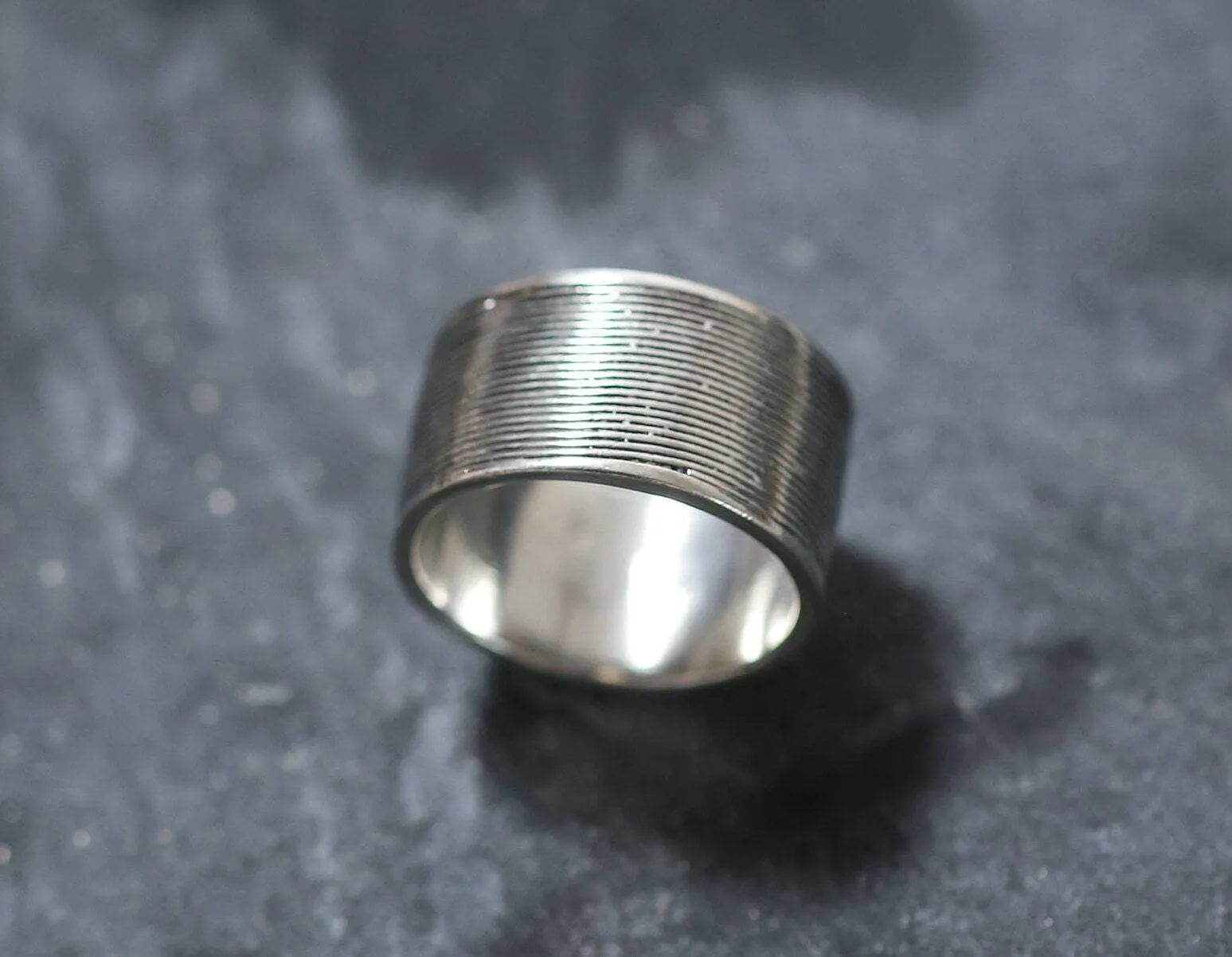 Wide Silver Band - Silver Statement Ring - Modern Silver Band