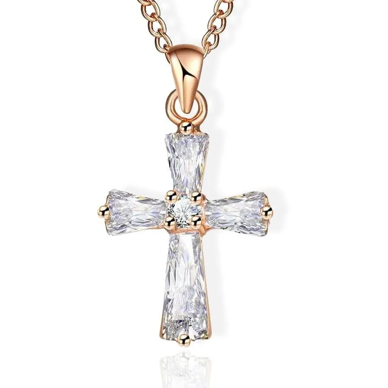 Women's Christian Necklace <br> Crystal Cross