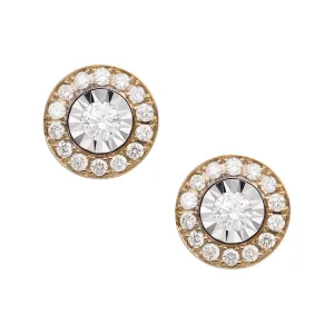 Women's Framed Diamond Stud Earrings 0.61ct 14K Yellow Gold