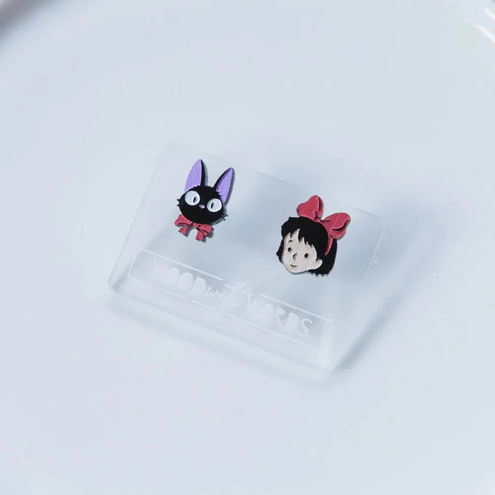 Wood With Words: Acrylic Stud Earrings Kiki and Jiji