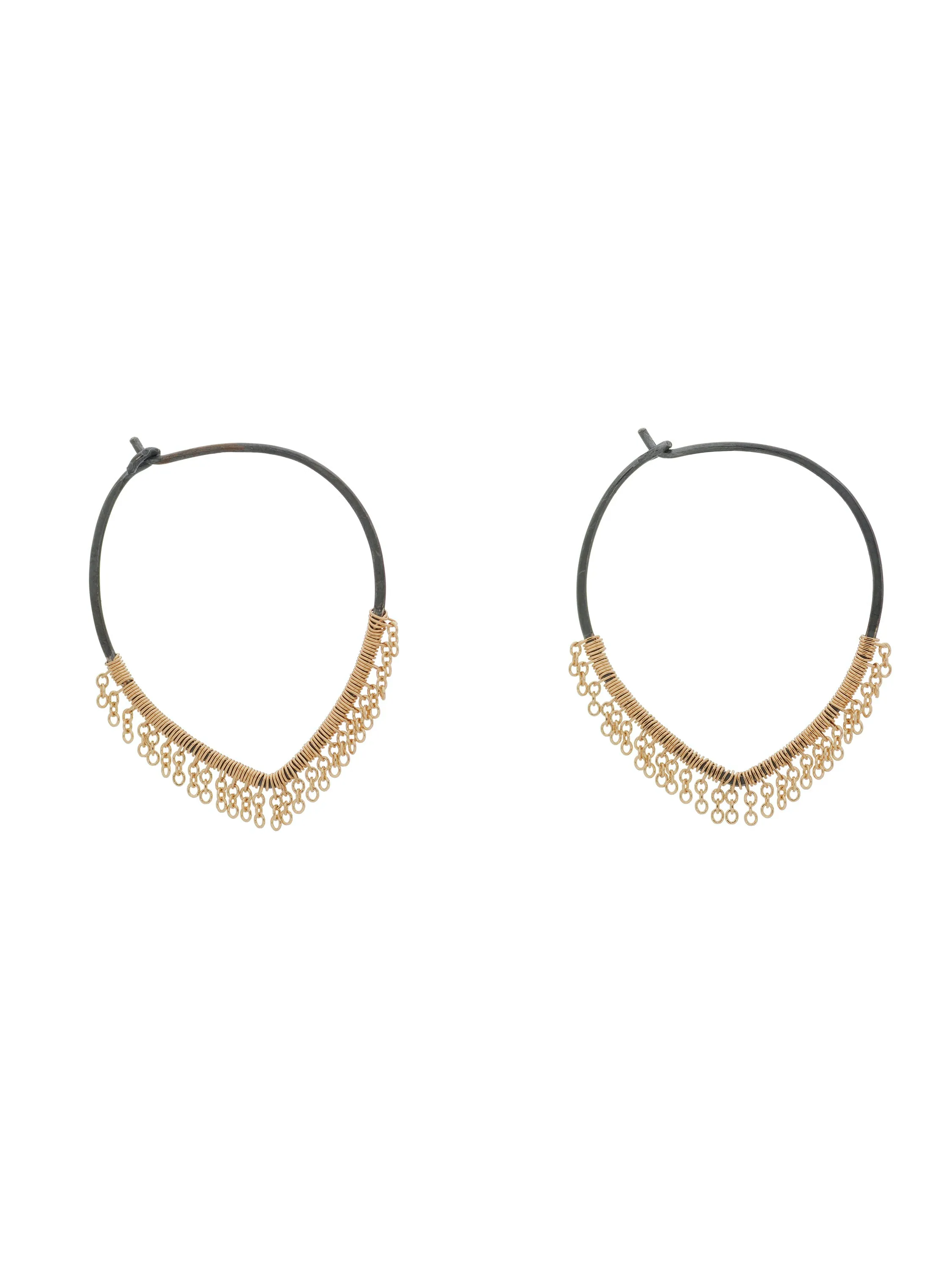 Woven Gold Flounce Earrings