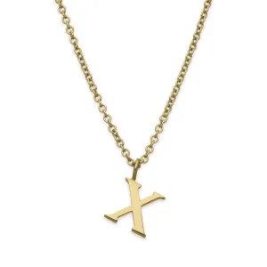 X Letter Gold Necklace