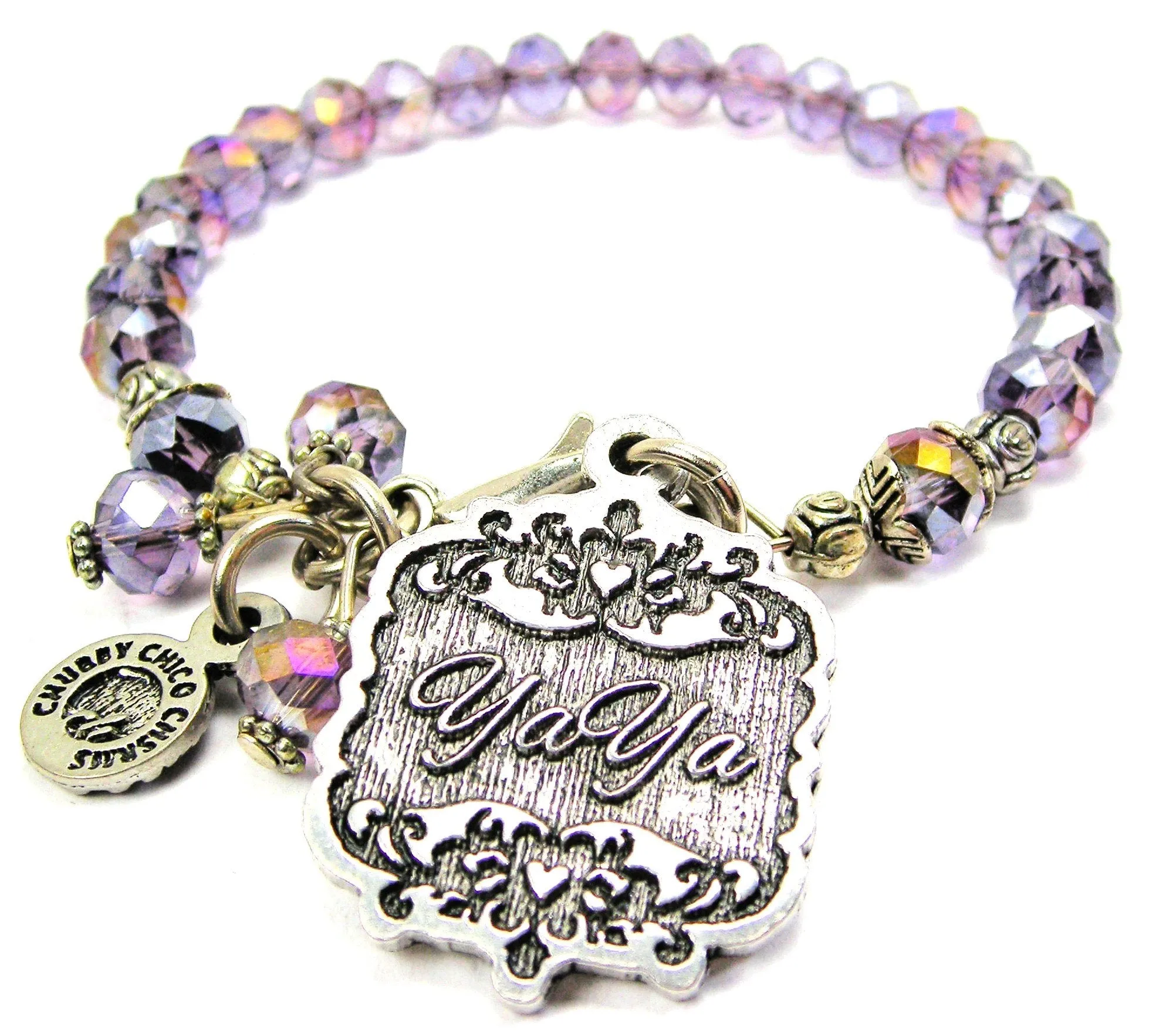 Yaya Victorian Scroll Splash Of Color Crystal Bracelet