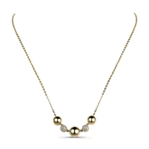 Yellow Gold & Diamond Ball Necklace