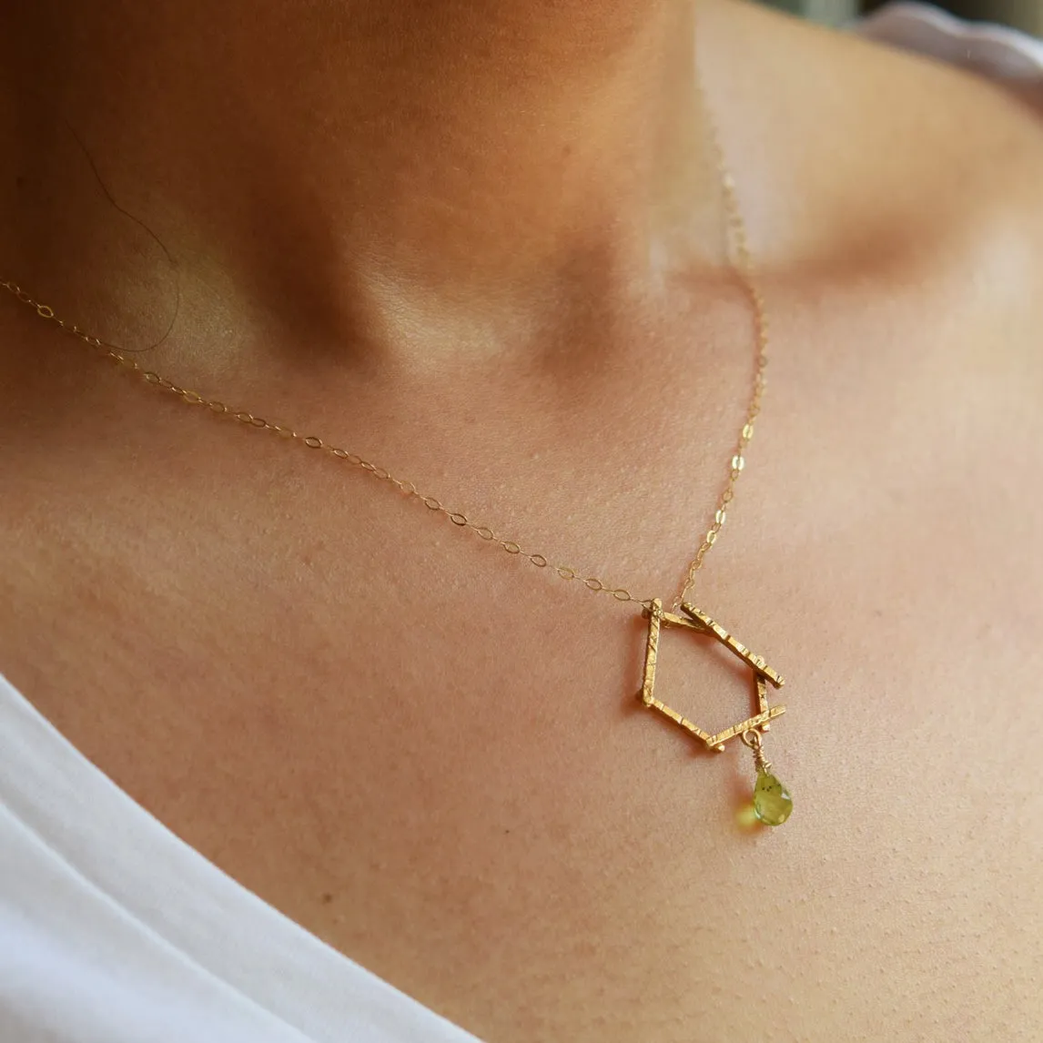 Yellow Gold & Peridot Necklace