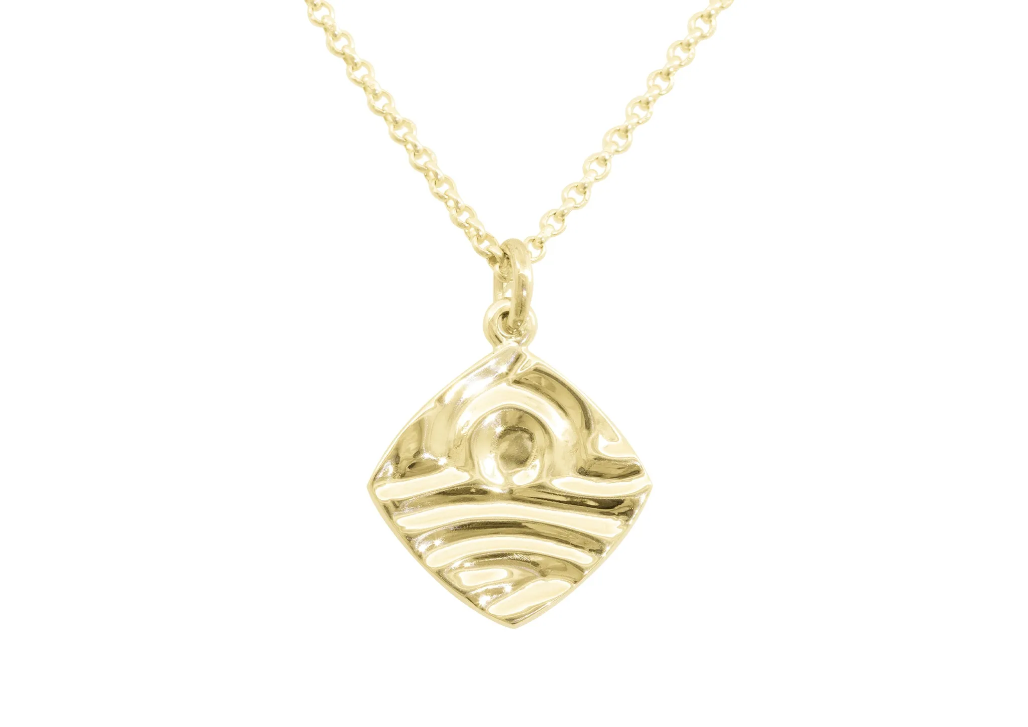 Zodiac Wave Pendants, Yellow Gold